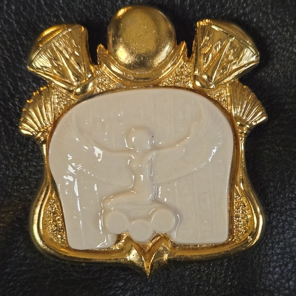 Cleopatra porcelain & gold vintage pendant - Picture 3 of 9